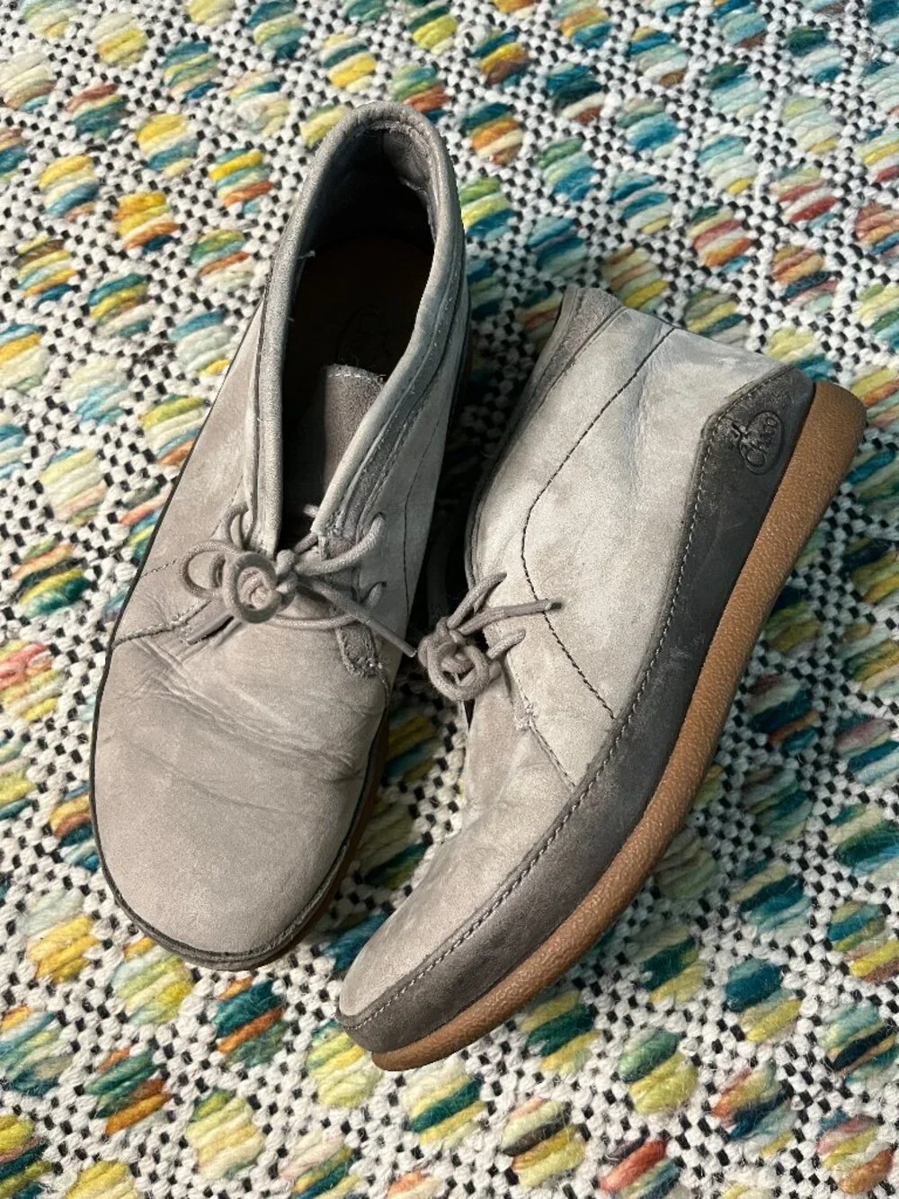 Chaco Kanab Gray Leather Lace-Up Chukka Ankle Boots